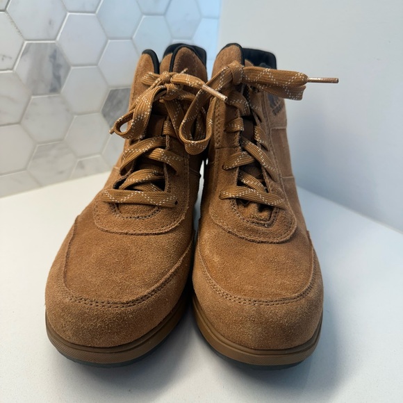 Sorel Womens Evie Sport Lace Brown Suede Wedge Booties Sneaker Size 9. B4 - Picture 2 of 6